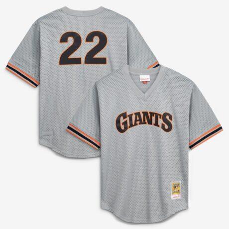 Will Clark San Francisco Giants Mitchell & Ness Authentic Batting Practice Jersey - Gray - Front View