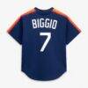Craig Biggio Houston Astros Mitchell & Ness Authentic Batting Practice Jersey - Navy - Detail View