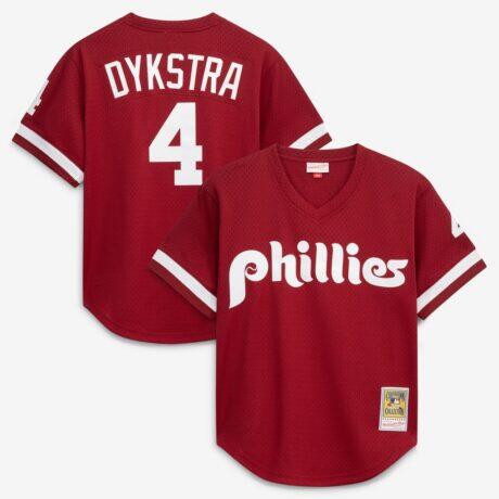 Lenny Dykstra Philadelphia Phillies Mitchell & Ness Authentic Batting Practice Jersey - - Front View