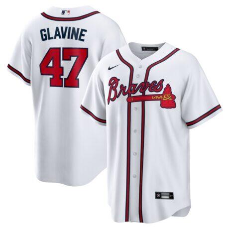 Tom Glavine Atlanta Braves Nike Home Retired Player Replica Jersey - White - Front View