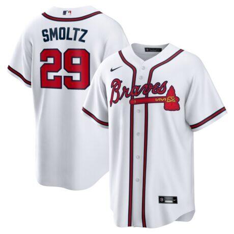John Smoltz Atlanta Braves Nike Home Retired Player Replica Jersey - White - Front View