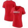 Los Angeles Angels Fashion7 Women's Primary Play V-Neck T-Shirt - Red - Front View