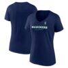 Seattle Mariners Fashion7 Women's Back in Business V-Neck T-Shirt - Navy - Front View