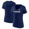 New York Yankees Fashion7 Women's Back in Business V-Neck T-Shirt - Navy - Front View