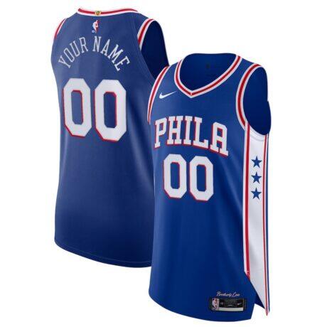 Philadelphia 76ers Nike Custom Authentic Jersey - Icon Edition - - Front View