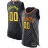 Atlanta Hawks Nike Authentic Custom Jersey Black - - Front View