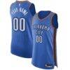 Oklahoma City Thunder Nike Authentic Custom Jersey Blue - - Front View