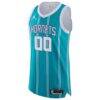Charlotte Hornets Jordan Brand 2020/21 Authentic Custom Jersey Teal - - Side View