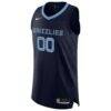Memphis Grizzlies Nike 2020/21 Authentic Custom Jersey Navy - - Side View
