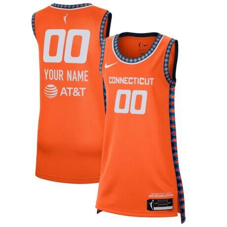 Connecticut Sun Nike Unisex 2021 Explorer Edition Victory Custom Jersey - Orange - Front View