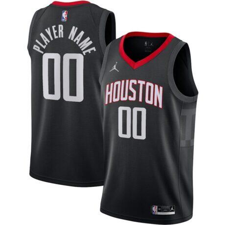 Houston Rockets Jordan Brand Swingman Custom Jersey - Black - Front View