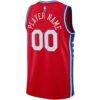 Philadelphia 76ers Jordan Brand Swingman Custom Jersey - Red - Side View