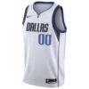 Dallas Mavericks Nike 2020/21 Swingman Custom Jersey - White - Side View
