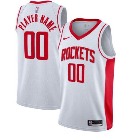 Houston Rockets Nike 2020/21 Swingman Custom Jersey - White - Front View