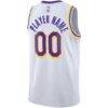 Los Angeles Lakers Nike 2020/21 Swingman Custom Jersey - White - Detail View