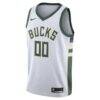 Milwaukee Bucks Nike 2020/21 Swingman Custom Jersey - White - Side View