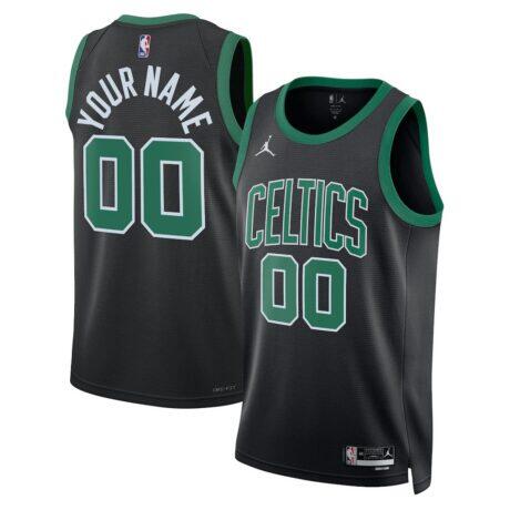 Boston Celtics Jordan Brand Unisex 2022/23 Swingman Custom Jersey - Black - Front View