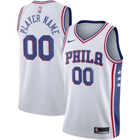 Philadelphia 76ers Nike 2020/21 Swingman Custom Jersey - White - Front View