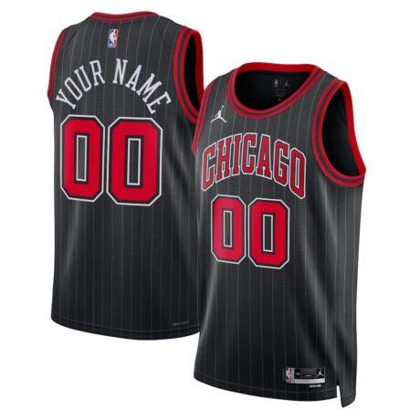 Chicago Bulls Jordan Brand Unisex 2022/23 Swingman Custom Jersey - Black - Front View