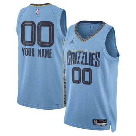 Memphis Grizzlies Jordan Brand Unisex 2022/23 Swingman Custom Jersey - Blue - Front View
