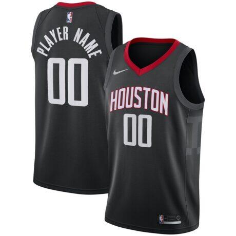 Houston Rockets Nike Swingman Custom Jersey Black - - Front View