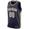 New Orleans Pelicans Nike Swingman Custom Jersey Navy - - Side View