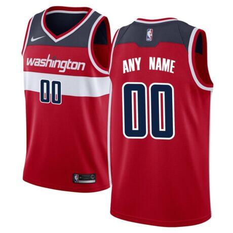 Washington Wizards Nike Swingman Custom Jersey Red - - Front View