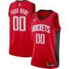 Houston Rockets Nike Custom Swingman Jersey - Red - Front View