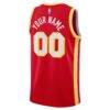 Atlanta Hawks Nike Unisex Swingman Custom Jersey Red - Red - Detail View