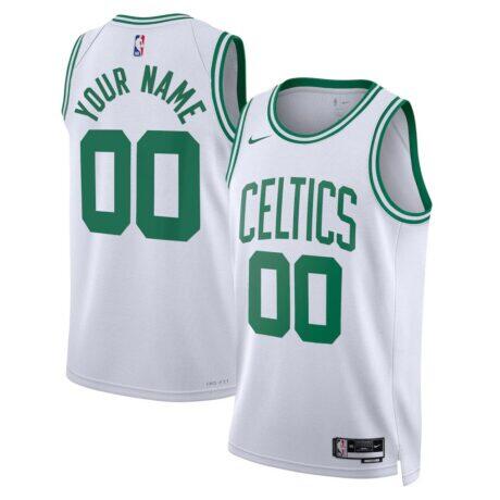 Boston Celtics Nike Unisex Swingman Custom Jersey White - - Front View