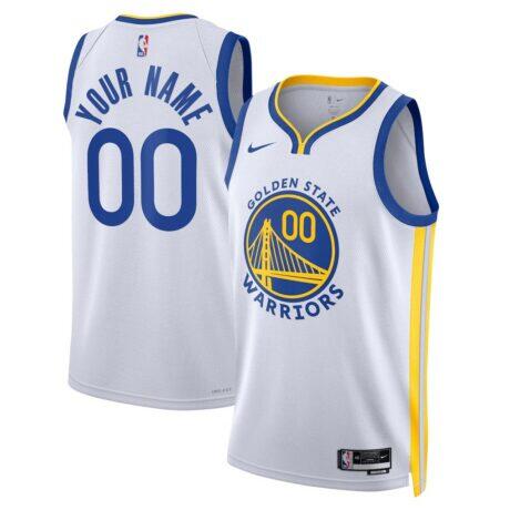 Golden State Warriors Nike Unisex Swingman Custom Jersey White - White - Front View