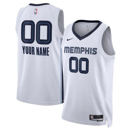 Memphis Grizzlies Nike Unisex Swingman Custom Jersey White - White - Front View
