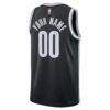 Brooklyn Nets Nike Unisex Swingman Custom Jersey Black - Black - Detail View
