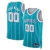 Charlotte Hornets Jordan Brand Unisex Swingman Custom Jersey Teal - - Front View