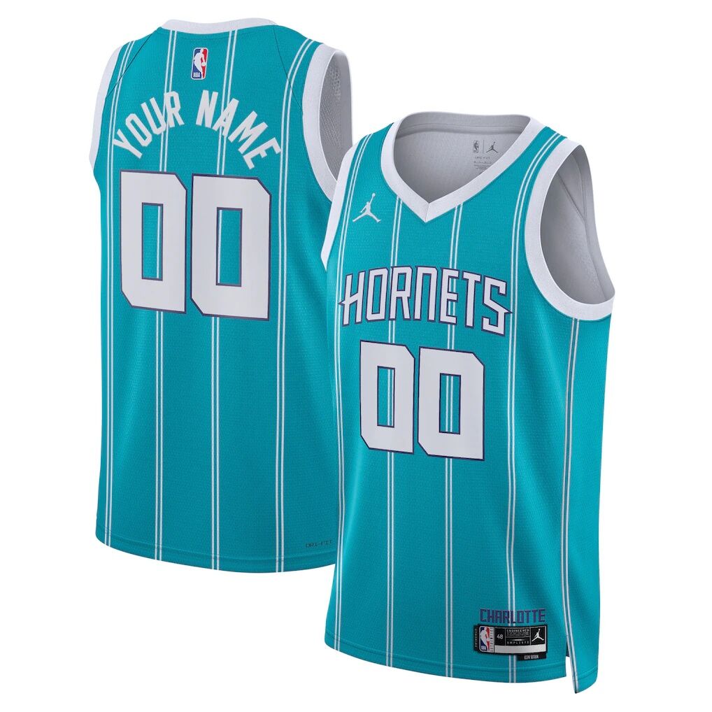 Charlotte Hornets Jordan Brand Unisex Swingman Custom Jersey Teal – Icon Edition
