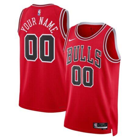 Chicago Bulls Nike Unisex Swingman Custom Jersey Red - Red - Front View