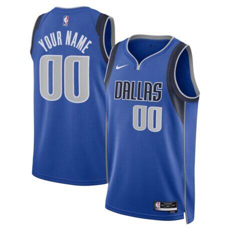 Dallas Mavericks Nike Unisex Swingman Custom Jersey Blue - Blue - Front View