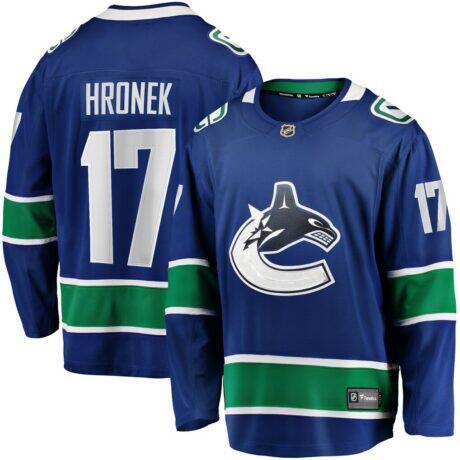 Filip Hronek Vancouver Canucks Fashion7 Home Breakaway Jersey - Blue - Front View