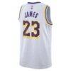 LeBron James Los Angeles Lakers Nike Unisex Swingman Jersey - White - Detail View