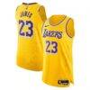 LeBron James Los Angeles Lakers Nike Authentic Jersey - Gold - Front View