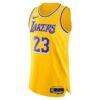 LeBron James Los Angeles Lakers Nike Authentic Jersey - Gold - Side View