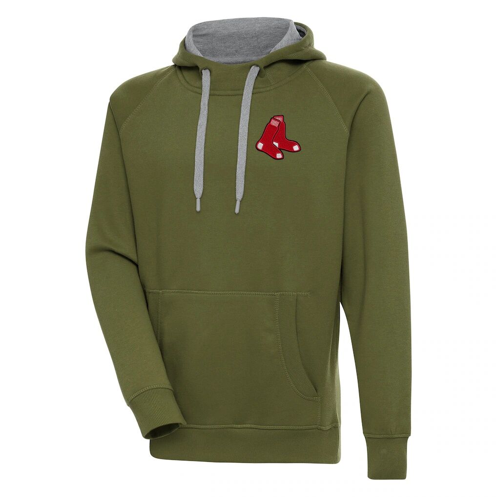 Boston Red Sox Antigua Victory Pullover Hoodie - Olive