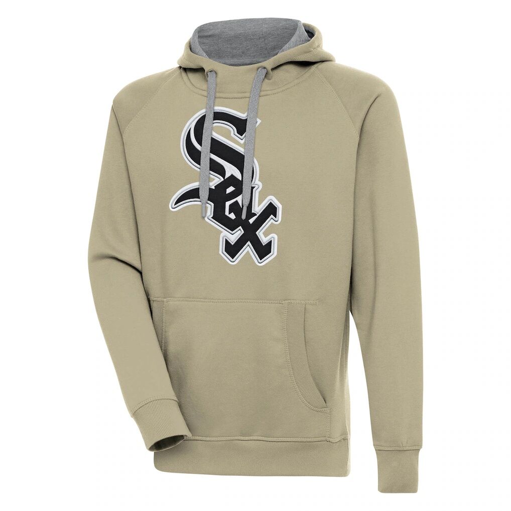 Chicago White Sox Antigua Victory Pullover Hoodie - Khaki