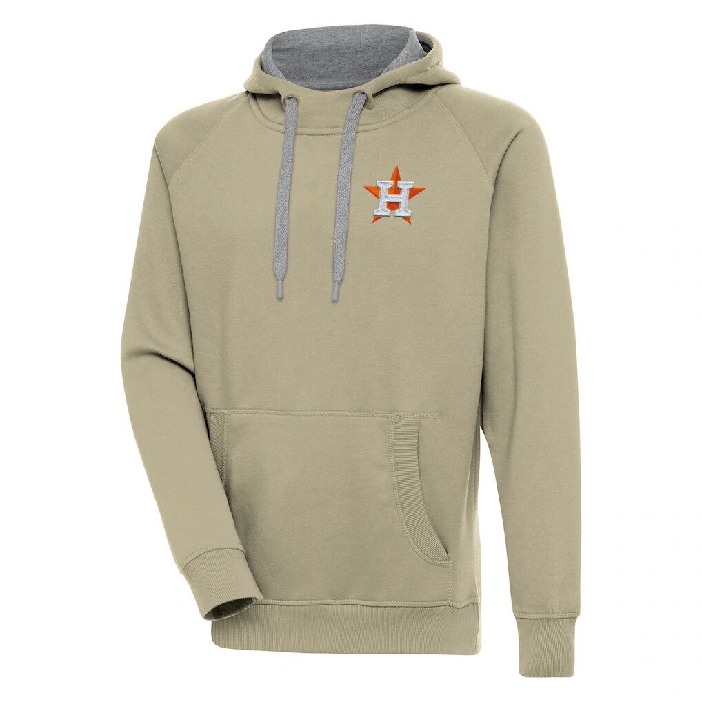 Houston Astros Antigua Victory Pullover Hoodie - Khaki