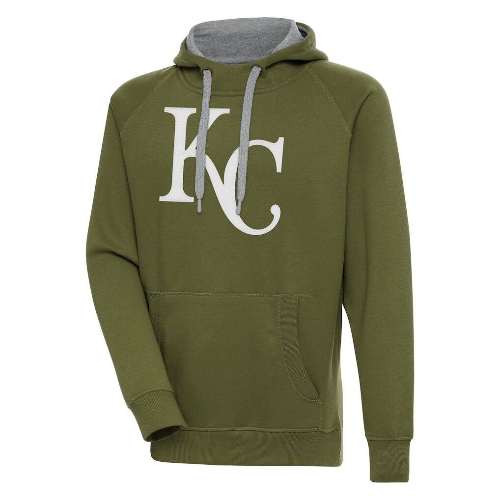 Kansas City Royals Antigua Victory Pullover Hoodie - Olive
