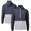 Atlanta Braves Cutter & Buck Charter Eco Recycled Half-Zip Anorak Jacket - - Front View