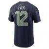 12s Seattle Seahawks Nike Name & Number T-Shirt - Navy - Detail View
