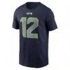 12s Seattle Seahawks Nike Name & Number T-Shirt - Navy - Side View