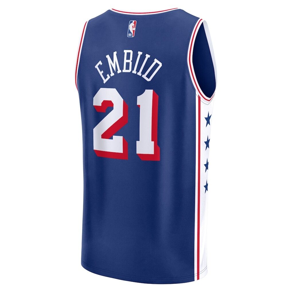 Joel Embiid Philadelphia 76ers Fashion7 Fast Break Replica Jersey - Icon Edition - Royal