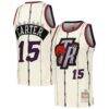 Vince Carter Toronto Raptors Mitchell & Ness Chainstitch Swingman Jersey - Cream - Front View